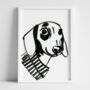 Dachschund Lover Monochrome Dog Print, thumbnail 5 of 8