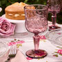 Lucena Embossed Amythest Wine Glass, thumbnail 4 of 4