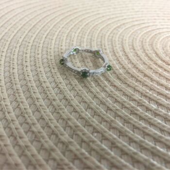 Green Diopside Gemstone Sterling Silver Stacking Ring, 5 of 7