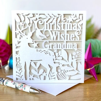 Personalised Christmas Wishes Woodland Card, 3 of 5