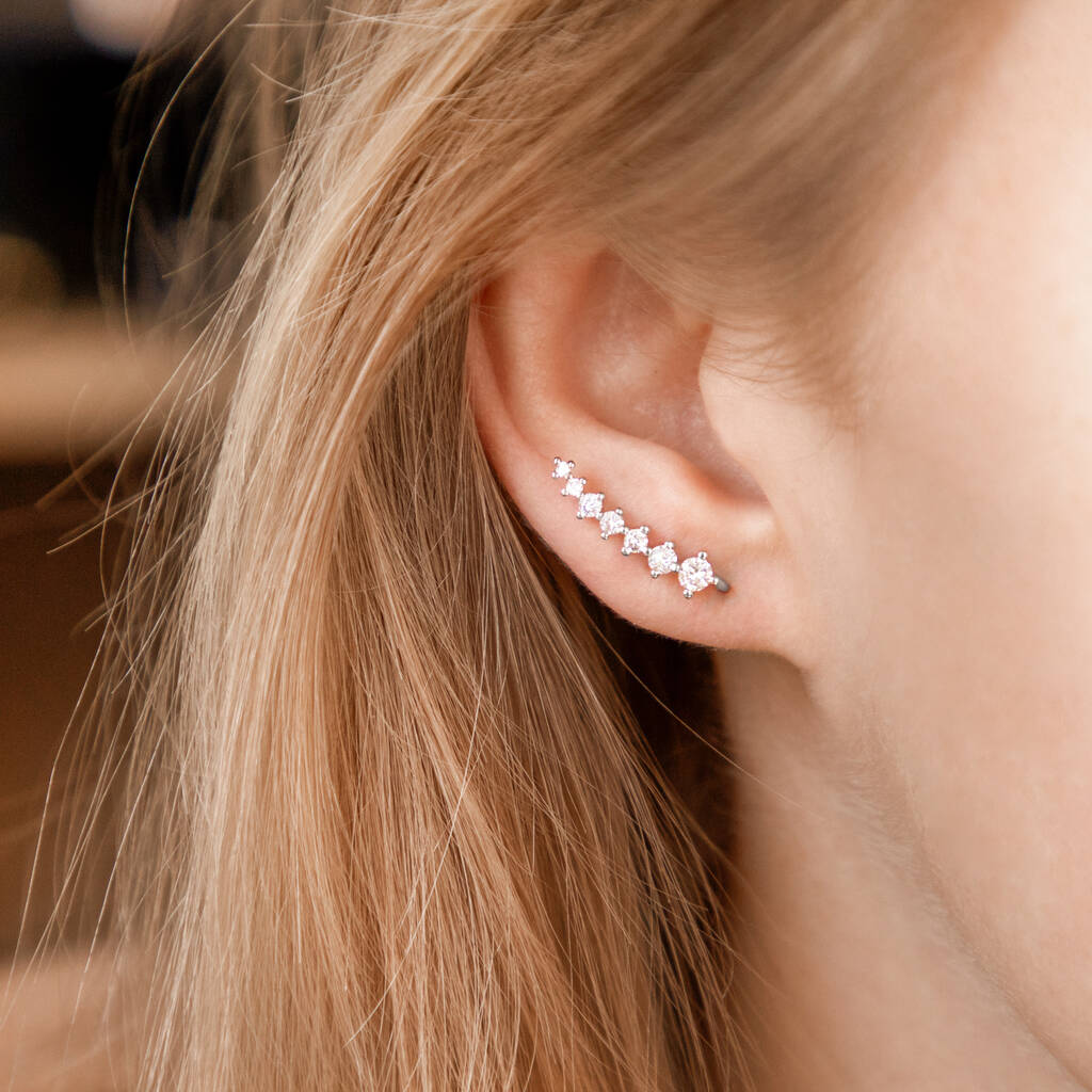 Crystal Ear Climber Womens Earrings By Brand X | notonthehighstreet.com