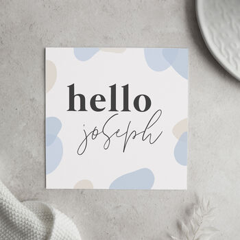 Personalised Hello New Baby Name Card, 2 of 3