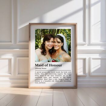 Personalised Maid Of Honour Photo Definition Print, 5 of 6