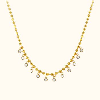 Waterproof Dainty Drop Stone Set Charm Necklace, 2 of 2