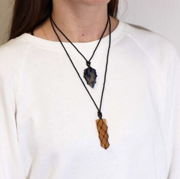 Healing Crystal Necklace Golden Healing Quartz, 3 of 8