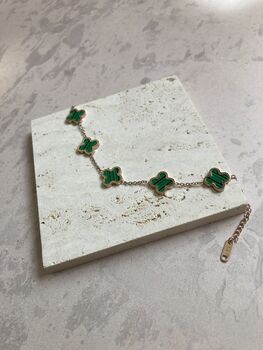 Adina Clover Bracelet Emerald, 3 of 6