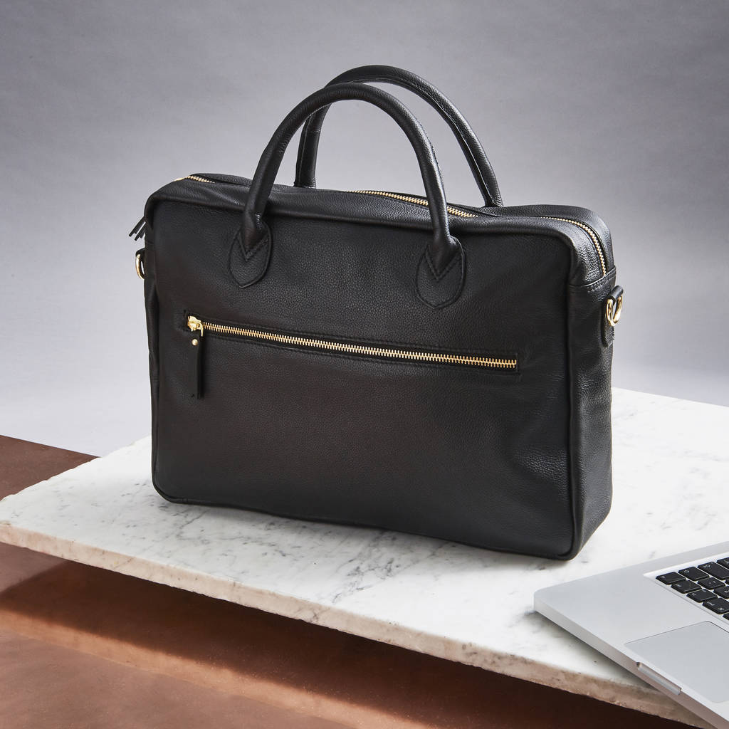 luxury leather laptop bag by vida vida | notonthehighstreet.com