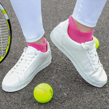 Peace Pink And Organic Sport Pink Women's Trainer Socks, 6 of 8