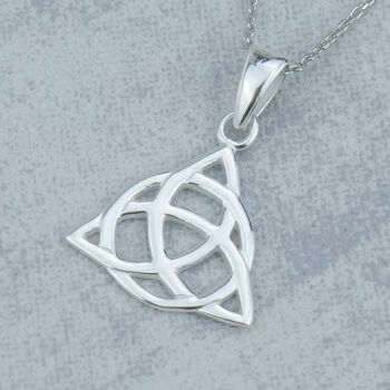 Mens Personalised Sterling Silver Celtic Triquetra Necklace, 3 of 10