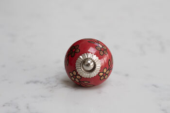 Vintage Style Ceramic Decorative Knobs Red Selection, 3 of 10
