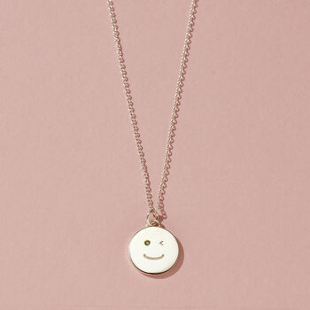 Birthstone Wink Face Disc Necklace, 4 of 9