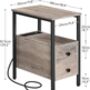 Narrow Side Table Bedside End Table Charging Station, thumbnail 11 of 12