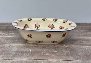 Scattered Rose Patterned Baking / Pie Dish, 24cm, 4 of 4