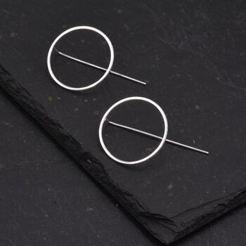 Stelring Silver Large Circle Ear Jacket Earrings, 3 of 11