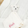 White Personalised Embroidered New Baby Name Cardigan, thumbnail 6 of 12