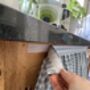 Velcro Sink Skirt, Bespoke Stripy Cabinet Curtain, Duck Egg Cupboard Curtain, thumbnail 3 of 6