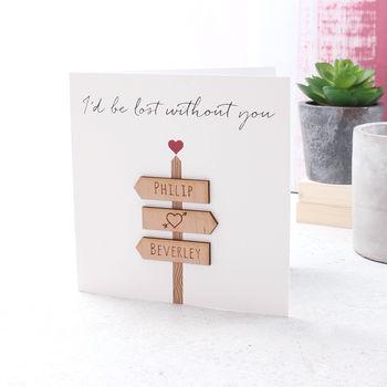 ‘I’d Be Lost Without You’ Personalised Keepsake Card, 4 of 4