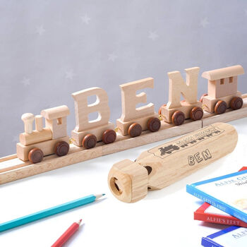 Personalised Wooden Name Train, 2 of 8