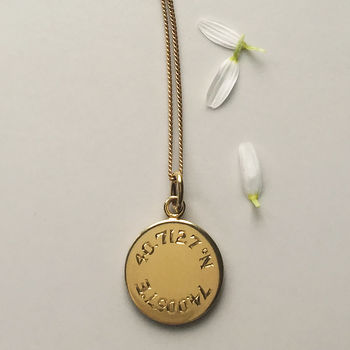 Latitude And Longitude Necklace In Gold, 5 of 5