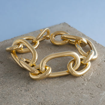 Thick Chunky Chain Bracelets In Gold And Silver Plate, 5 of 8