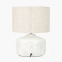 White Small Floral Ceramic Table Lamp, thumbnail 4 of 9