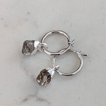 April Birthstone Earrings, Quartz/Herkimer, Silver, 4 of 8