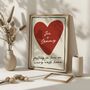 Custom Heart Print For Couples | Personalised Names And Message Wall Art, thumbnail 3 of 6