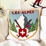 Embroidered Swiss Ski Badge Wool Cushion, thumbnail 1 of 2