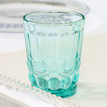 Set Of Four Vintage Colour Embossed Tumblers, 4 of 9