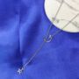 Long Moon Star Y Shape Interlock Lariat Necklace, thumbnail 2 of 5