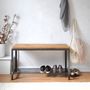Reclaimed Wood And Steel Shoe Rack/Bench, thumbnail 1 of 5