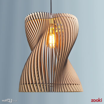 Zooki 33 'Hypnos' Wooden Pendant Light, 3 of 10
