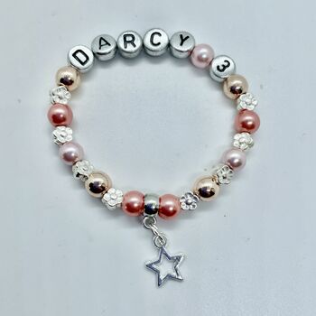 Personalised Heart Charm Bracelet, Star Name Bracelet, 11 of 12
