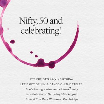 Lydia's Fine Wine Birthday Party Invitations, 3 of 3