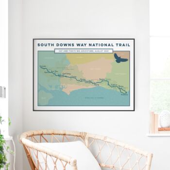 Personalised South Downs Way Map Print South Downs Art, 4 of 10