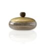Ribbed Glass Bowl With Rose Brass Lid, thumbnail 3 of 3