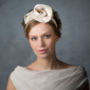 Minimalist Bridal Duchess Silk Satin Flower Headpiece, thumbnail 2 of 2