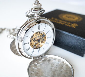 Double Hunter Pocket Watch Silver; The Clasper, 2 of 8