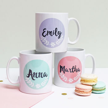Personalised Pastel Colours Floral Mug, 5 of 6