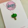 Broccoli Glitter Charm Necklace / Foodie Gift / Novelty Vegetable Jewellery / Colourful Accessories, thumbnail 2 of 6