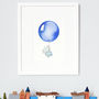 Personalised Children's Blue Balloon Nursery Print, thumbnail 1 of 10