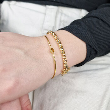 Citrine November Birthstone Gold Plated Bangle, 3 of 5