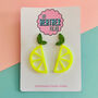 Lemon Slice Glitter Earrings, thumbnail 1 of 2