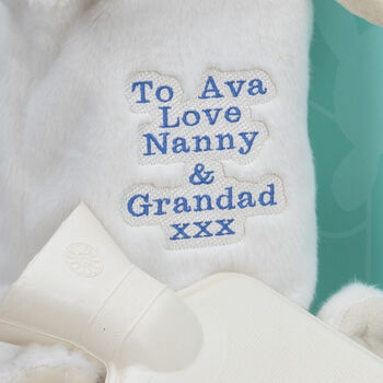 Personalised Embroidery Cream Bunny Hot Water Cover, 3 of 12