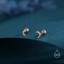 Sterling Silver Tiny Moon Screw Backs Earrings, thumbnail 4 of 9