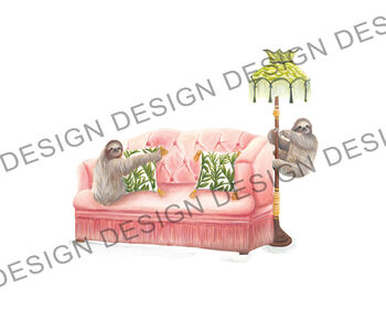 Sofa Sloth All Occasion Greetings Card, 3 of 5