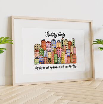 Personalised As For Me And My House Illustration Print, 3 of 5
