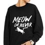 Halloween Meow Or Never Sweatshirt Gift For Cat Lovers, thumbnail 2 of 2