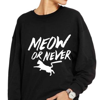 Halloween Meow Or Never Sweatshirt Gift For Cat Lovers, 2 of 2