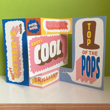 'Top Pops' Mega Fold Large Fathers Day Card, 2 of 6